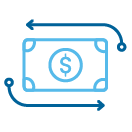 Illustration of a dollar bill with arrows around it to indicate flow