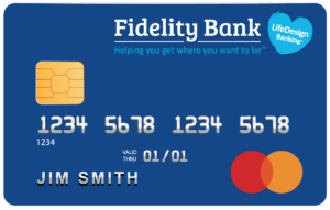 Illustration mockup of Fidelity Bank credit card