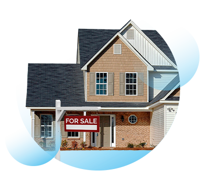An illustration of a two story house